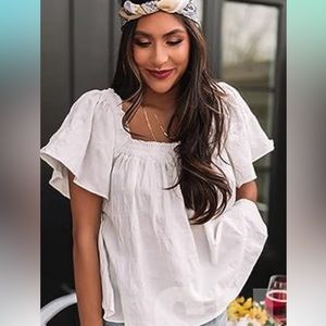 Cream Ruffle Off the Shoulder Top
